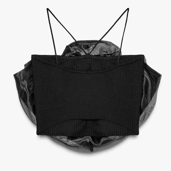 ZARA FLORAL ORGANZA TOP - Picture 7 of 8